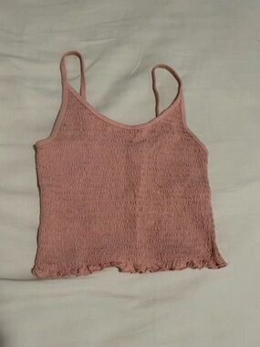 Hollister Women’s Pink Smocked Cami Tank Top